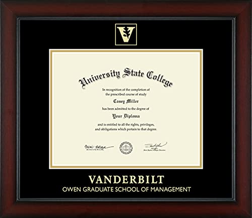 Vanderbilt University Owen Graduate School of Management - Officially Licensed - Gold Embossed Diploma Frame - Document Size 11" x 8.5"