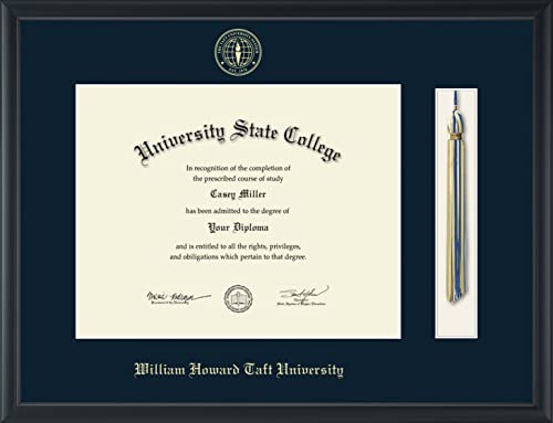 William Howard Taft University - Officially Licensed - Gold Embossed Tassel Diploma Frame - Document Size 14" x 11"