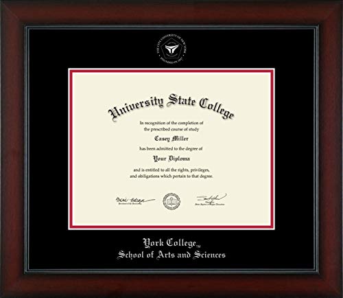 York College in New York School of Arts and Sciences - Officially Licensed - Silver Embossed Diploma Frame - Document Size 11" x 8.5"