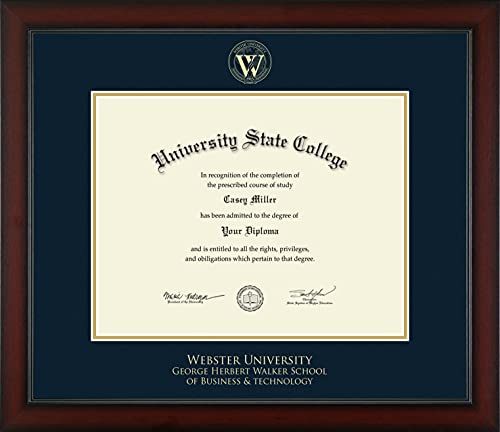 Webster University George Herbert Walker School of Business & Technology - Officially Licensed - Gold Embossed Diploma Frame - Document Size 13.75" x 10.75"