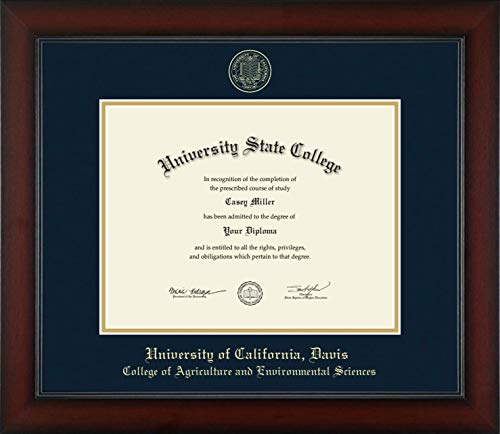 University of California Davis College of Agricultural and Environmental Sciences - Officially Licensed - Gold Embossed Diploma Frame - Document Size 11" x 8.5"