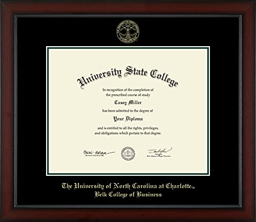 Framerly For The University of North Carolina at Charlotte Belk College of Business - Officially Licensed - Gold Embossed Diploma Frame - Document Size 14" x 11"