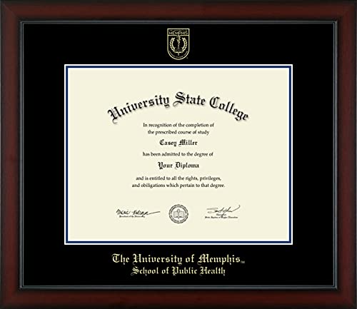 The University of Memphis School of Public Health - Officially Licensed - Bachelor's/Master's/Pre-2010 PhD - Gold Embossed Diploma Frame - Document Size 14" x 11"