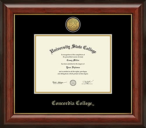 Concordia College Moorhead - Officially Licensed - Gold Medallion Diploma Frame - Document Size 8" x 6"