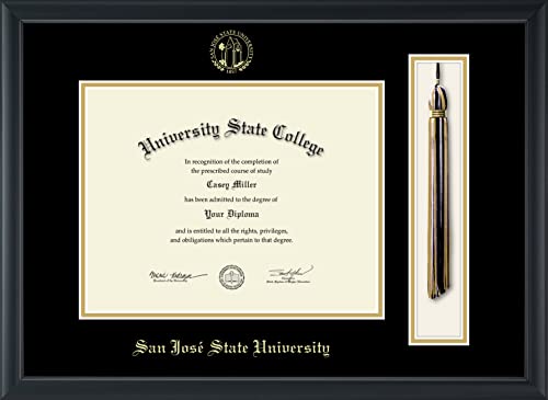 San Jose State University - Officially Licensed - Gold Embossed Tassel Diploma Frame - Document Size 11" x 8.5"