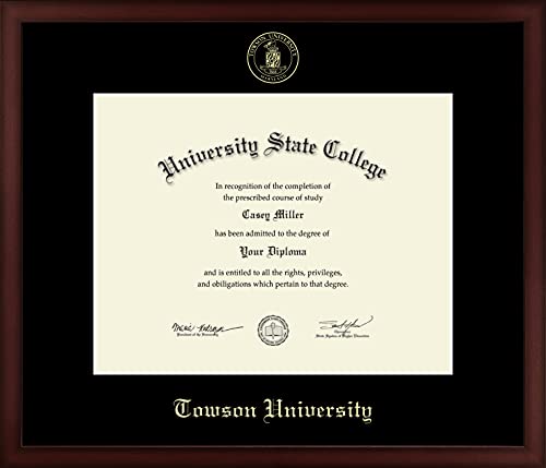 Towson University - Officially Licensed - Gold Embossed Diploma Frame - Document Size 14" x 11"