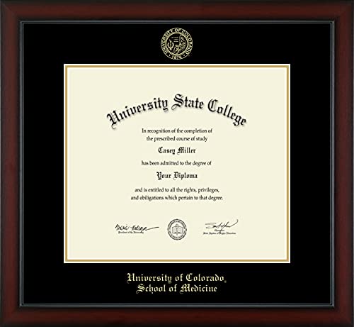 University of Colorado School of Medicine - Officially Licensed - Gold Embossed Diploma Frame - Document Size 16" x 14"