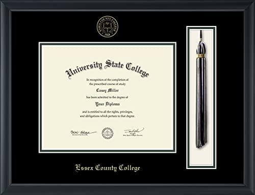 Essex County College - Officially Licensed - Gold Embossed Tassel Diploma Frame - Document Size 10" x 8"