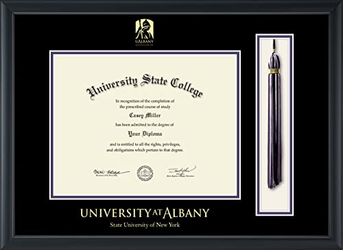 University at Albany State University of New York - Officially Licensed - Gold Embossed Tassel Diploma Frame - Document Size 11" x 8.5"