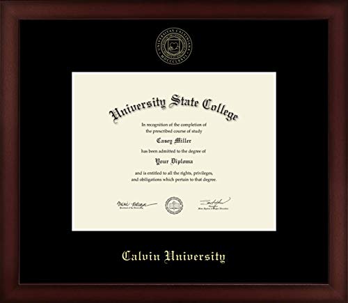 Calvin University - Officially Licensed - Gold Embossed Diploma Frame - Document Size 9" x 7"