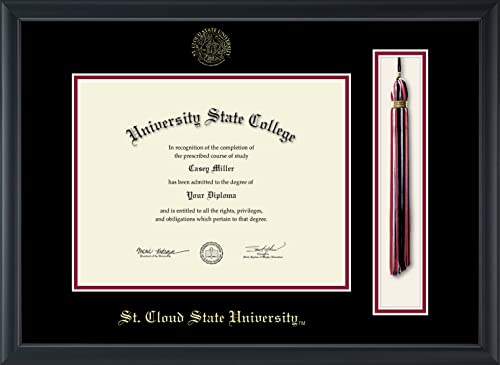 St. Cloud State University - Officially Licensed - Gold Embossed Tassel Diploma Frame - Document Size 11" x 8.5"