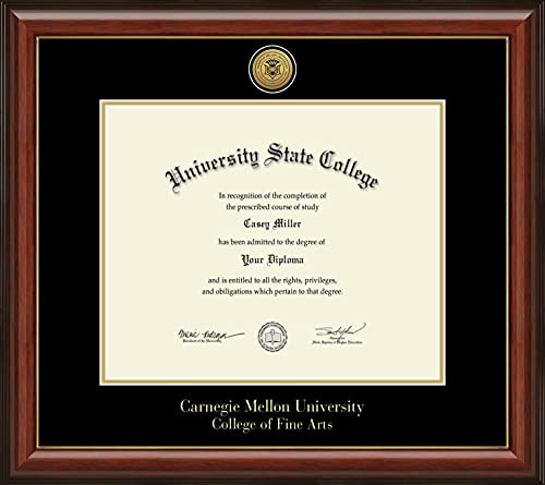 Carnegie Mellon University College of Fine Arts - Officially Licensed - Gold Medallion Diploma Frame - Document Size 17" x 14"