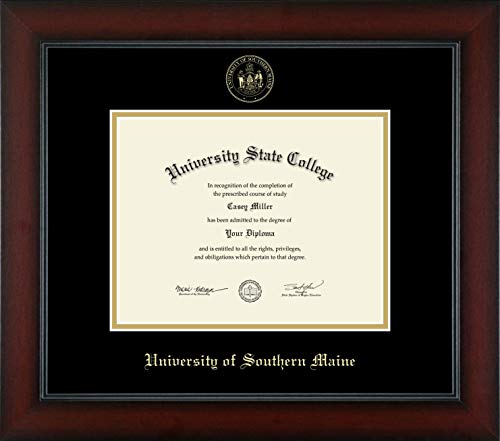 University of Southern Maine - Officially Licensed - Bachelor's - Gold Embossed Diploma Frame - Document Size 9" x 7"