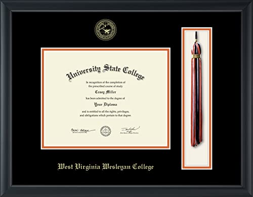 West Virginia Wesleyan College - Officially Licensed - Gold Embossed Tassel Diploma Frame - Document Size 9" x 7"