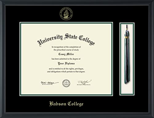 Babson College - Officially Licensed - Gold Embossed Tassel Diploma Frame - Document Size 14" x 11"