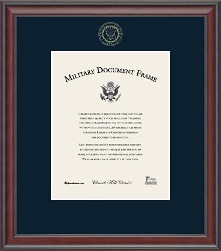 Church Hill Classics United States Navy Certificate Frame - Featuring Studio Moulding - Vertical Orientation - Officially Licensed - Document Size 8" x 10"