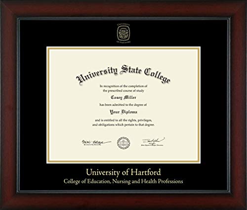 University of Hartford College of Education, Nursing and Health Professions - Officially Licensed - Gold Embossed Diploma Frame - Document Size 12" x 9"