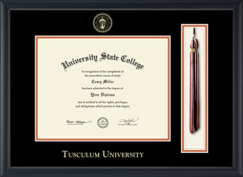 Tusculum University - Officially Licensed - Gold Embossed Tassel Diploma Frame - Document Size 11" x 8.5"