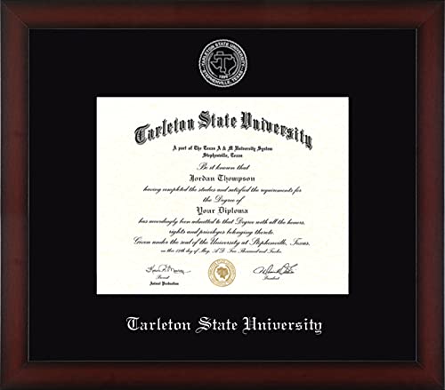 Tarleton State University - Officially Licensed - Silver Embossed Diploma Frame - Document Size 14" x 11"