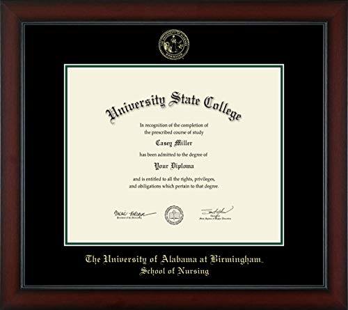 The University of Alabama at Birmingham School of Nursing - Officially Licensed - Doctor of Nursing - Gold Embossed Diploma Frame - Document Size 17" x 14"