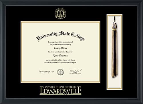 Southern Illinois University at Edwardsville - Officially Licensed - Gold Embossed Tassel Diploma Frame - Document Size 11" x 8.5"