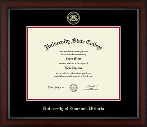 University of Houston - Victoria - Officially Licensed - Gold Embossed Diploma Frame - Document Size 14" x 11"