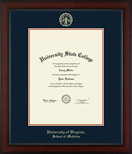 Framerly For University of Virginia School of Medicine - Officially Licensed - Gold Embossed Diploma Frame - Document Size 17" x 22"