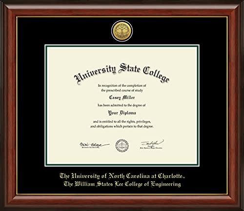 Framerly For The University of North Carolina at Charlotte The William States Lee College of Engineering - Officially Licensed - Gold Medallion Diploma Frame - Document Size 14" x 11"