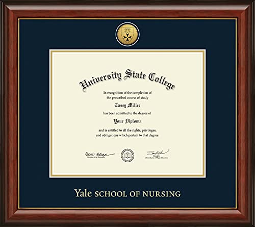 Yale University School of Nursing - Officially Licensed - Gold Medallion Diploma Frame - Document Size 12.625" x 10.313"