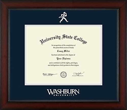 Washburn University - Officially Licensed - Silver Embossed Diploma Frame - Document Size 11" x 8.5"