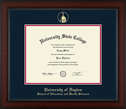 University of Dayton School of Education and Health Sciences - Officially Licensed - Gold Embossed Diploma Frame - Document Size 11" x 8.5"