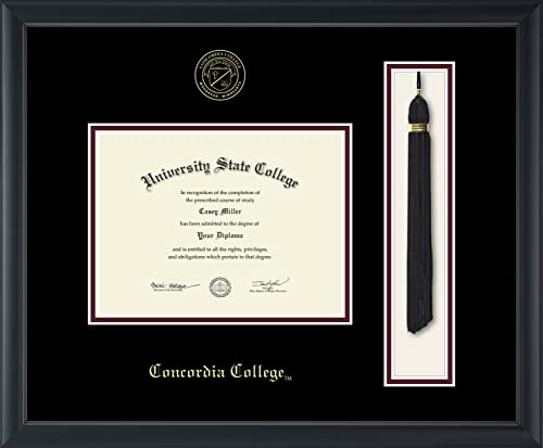 Concordia College Moorhead - Officially Licensed - Gold Embossed Tassel Diploma Frame - Document Size 8" x 6"