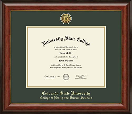 Colorado State University College of Health and Human Sciences - Officially Licensed - Gold Medallion Diploma Frame - Document Size 11" x 8.5"