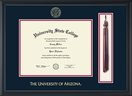 The University of Arizona - Officially Licensed - Gold Embossed Tassel Diploma Frame - Document Size 11" x 8.5"