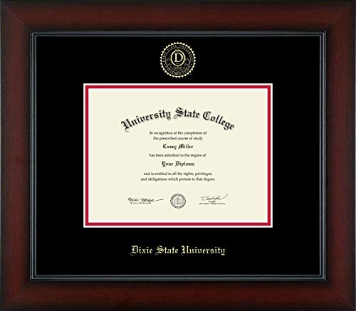 Dixie State University - Officially Licensed - Associate's - Gold Embossed Diploma Frame - Document Size 8" x 6"