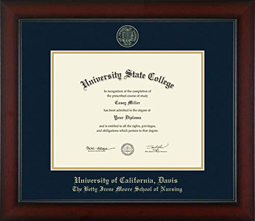 University of California Davis The Betty Irene Moore School of Nursing - Officially Licensed - Gold Embossed Diploma Frame - Document Size 11" x 8.5"