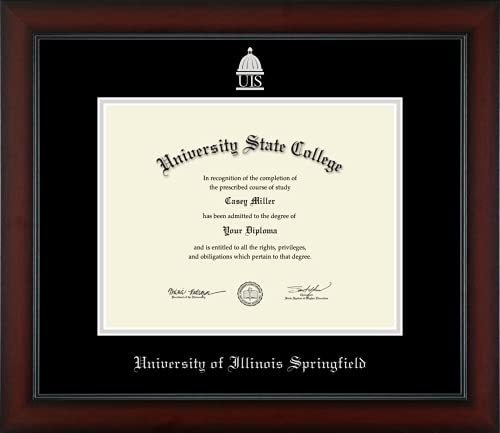 University of Illinois Springfield - Officially Licensed - Silver Embossed Diploma Frame - Document Size 11" x 8.5"