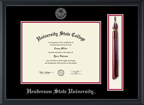 Henderson State University - Officially Licensed - Silver Embossed Tassel Diploma Frame - Document Size 11" x 8.5"