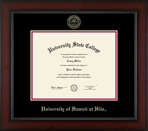 University of Hawaii at Hilo - Officially Licensed - Gold Embossed Diploma Frame - Document Size 10" x 8"