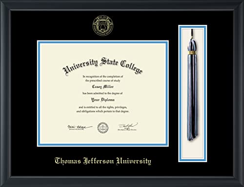 Thomas Jefferson University - Officially Licensed - Gold Embossed Tassel Diploma Frame - Document Size 10" x 8"