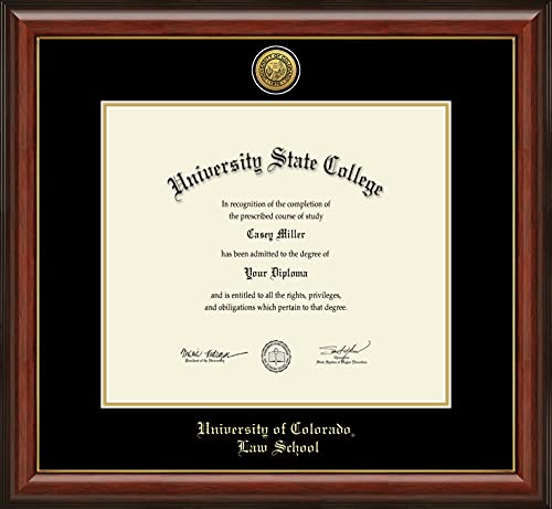 University of Colorado Law School - Officially Licensed - Gold Medallion Diploma Frame - Document Size 16" x 14"