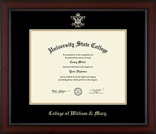 College of William & Mary - Officially Licensed - Gold Embossed Diploma Frame - Document Size 13" x 10"