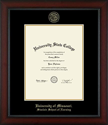 University of Missouri Columbia Sinclair School of Nursing - Officially Licensed - Bachelor's/Master's - Gold Embossed Diploma Frame - Document Size 8.5" x 11"