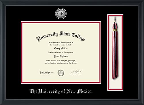 The University of New Mexico - Officially Licensed - Bachelor's/Master's - Silver Engraved Tassel Diploma Frame - Document Size 11" x 8.5"