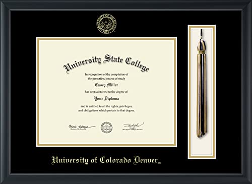 University of Colorado Denver - Officially Licensed - Gold Embossed Tassel Diploma Frame - Document Size 11" x 8.5"