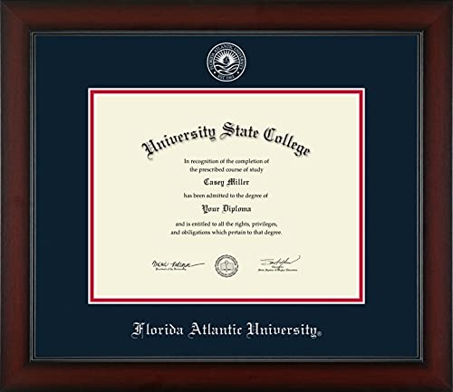 Florida Atlantic University - Officially Licensed - Silver Embossed Diploma Frame - Document Size 11" x 8.5"