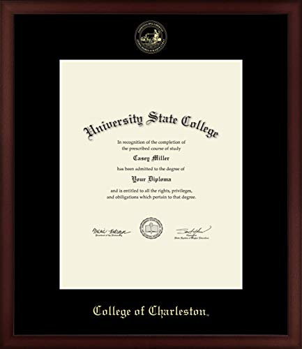 College of Charleston - Officially Licensed - Gold Embossed Diploma Frame - Document Size 16" x 20"