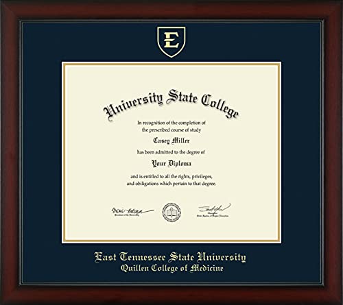 East Tennessee State University Quillen College of Medicine - Officially Licensed - Gold Embossed Diploma Frame - Document Size 17" x 14"