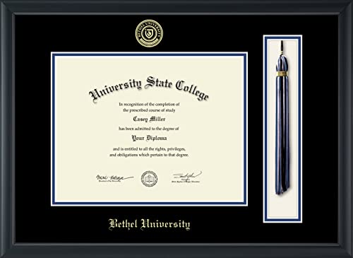 Bethel University at Indiana - Officially Licensed - Gold Embossed Tassel Diploma Frame - Document Size 11" x 8.5"