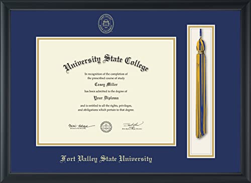 Fort Valley State University - Officially Licensed - Gold Embossed Tassel Diploma Frame - Document Size 11" x 8.5"